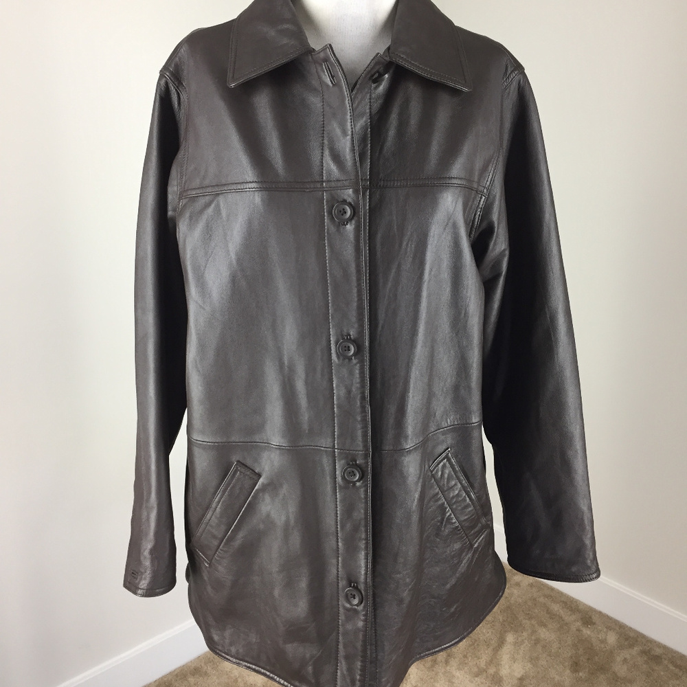 Centigrade Women's M Brown Leather Coat Jacket